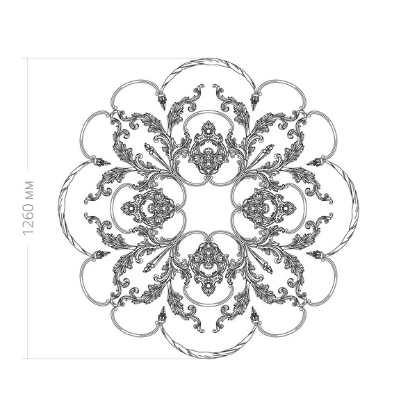 Розетка RODECOR Барокко 87108BR (1260*1260), компл