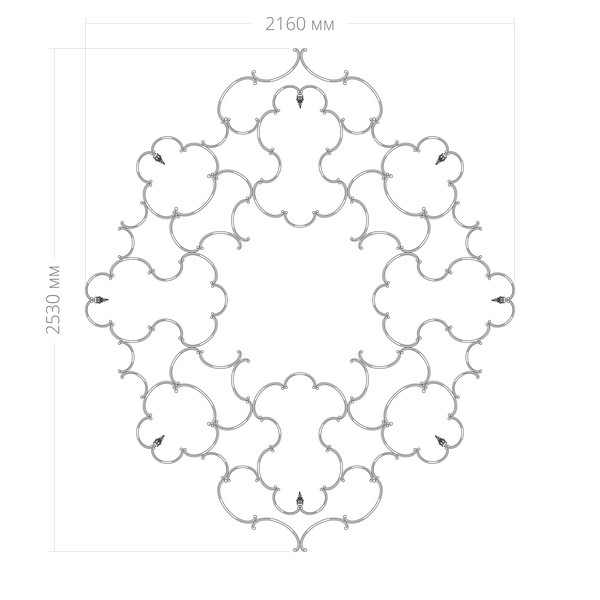 Розетка RODECOR Барокко Юсупова Ф1 87102BR (2530*2160), компл