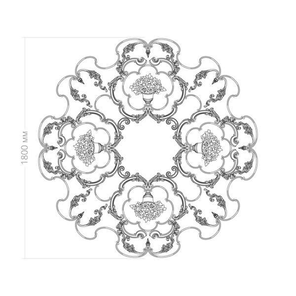 Розетка RODECOR Барокко Юсупова Ф3 87103BR (1800*1800), компл
