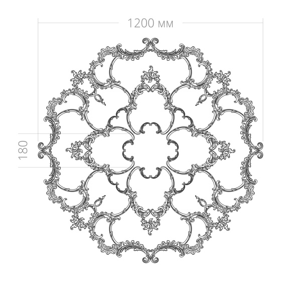 Розетка RODECOR Рококо 87016RC (1200*1200), компл