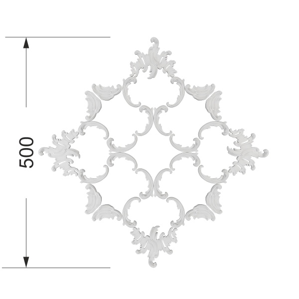 Розетка RODECOR Рококо 87053RC (500*500), компл
