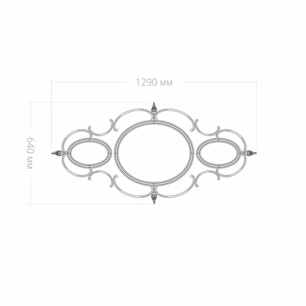 Розетка RODECOR Барокко 87113BR (1290*640), компл