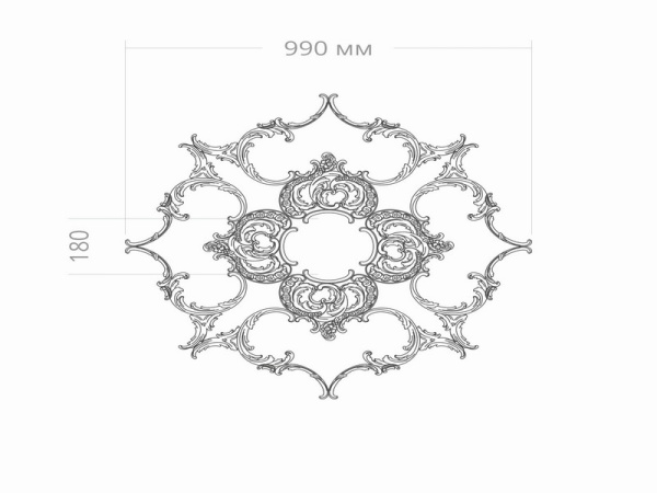 Розетка RODECOR Рококо 87037RC (990*990), компл