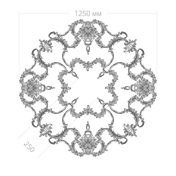 Розетка RODECOR Рококо 87018RC (1250*1250), компл