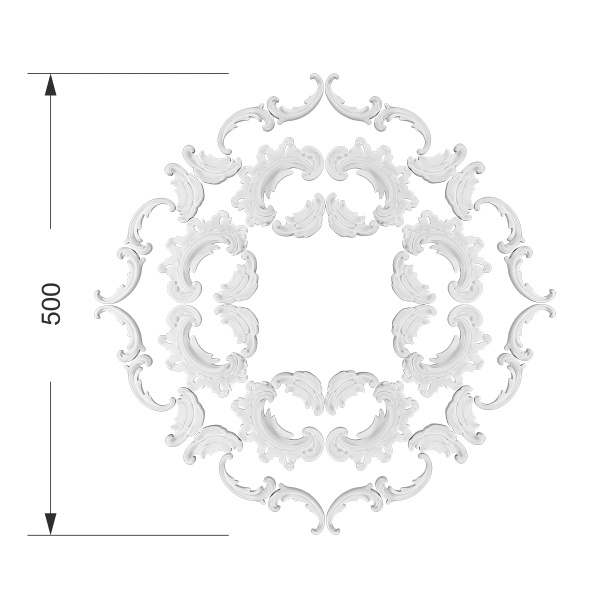 Розетка RODECOR Рококо 87052RC (500*500), компл