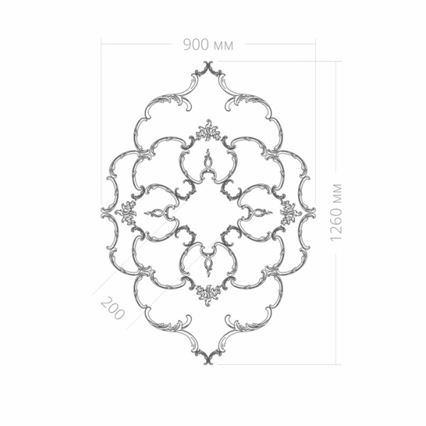 Розетка RODECOR Рококо 87024RC (1260*900), компл