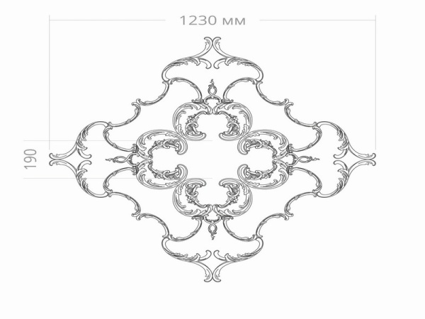Розетка RODECOR Рококо 87044RC (1230*1230), компл