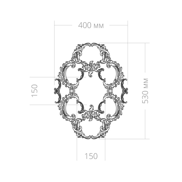 Розетка RODECOR Рококо 87021RC (530*400), компл