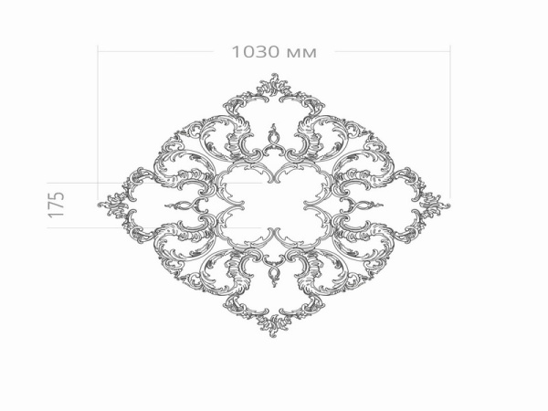 Розетка RODECOR Рококо 87035RC (1030*1030), компл