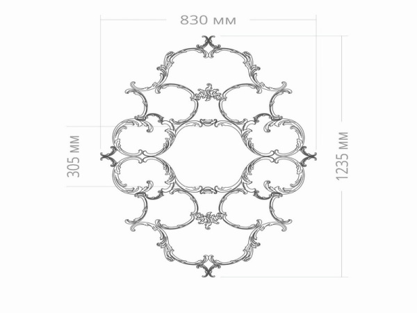 Розетка RODECOR Рококо 87050RC (1235*830), компл