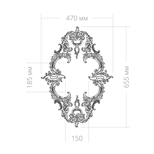 Розетка RODECOR Рококо 87022RC (655*470), компл